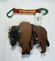 Montana Travel Souvenirs Wood Buffalo And Mini Lanyard Bottle Key - £6.30 GBP