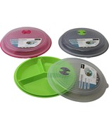 4-Pack Divided Microwave Plates with Lids BPA-Free Meal Prep Containers - €16,09 EUR