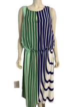 Adrianna Papell Women&#39;s Sleeveless Blouson Dress Green/Blue 22W - £34.41 GBP