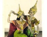 Thai Dancers Hand Colored Real Photo Postcard Thailand  - $9.90