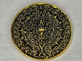 Ancient  Aztec Calendar Coin, Gold, Metal, Signed, Numbered, Limited Edition - £31.10 GBP