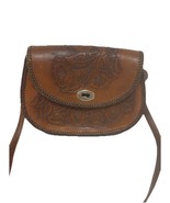 Antique Tooled Brown Leather Shoulder Purse Size Medium - $871.28 MXN