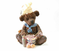 K&#39;s Collection 4&quot; Teddy Bear Wearing a Chef Hat&amp;Mixing Batter in a Bowl Figurine - £5.57 GBP