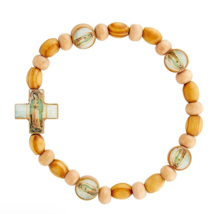 Our Lady of Guadalupe Wood Bead Bracelet, New #MD-046 - €4,29 EUR