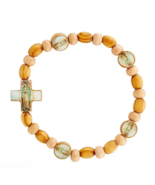 Our Lady of Guadalupe Wood Bead Bracelet, New #MD-046 - $91.33 MXN