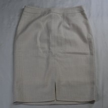 NEW Talbots 2 Ivory White Tweed Stretch Modest Womens Pencil Skirt - £15.73 GBP