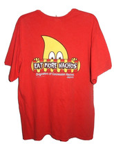 RICOS Eat More Nachos Large T-Shirt Red SS Concession Stand Football Soc... - £18.05 GBP