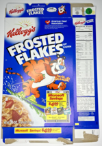 1998 Empty Kellogg&#39;s Frosted Flakes Microsoft Offer 20OZ Cereal Box SKU U198/214 - £14.93 GBP