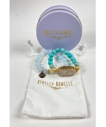 Kinsley Armelle Baby Blue Stone &amp; Aqua Bead Stone Bracelets, Wh Bag Lila... - £43.60 GBP