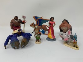 Moana Play Set Figures Cake Toppers 7-Piece Fast Shipping Maui - £19.15 GBP