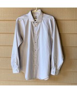 Calvin Klein Button Shirt Mens L 16 32/33 Light Gray Infinite Non-Iron O... - £11.06 GBP