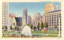 Sunken Gardens, St. Louis, Missouri, vintage postcard - £9.36 GBP