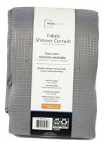 Mainstays Fabric Shower Curtain Gray Textured Waffle with Hooks 70 x 72 - $19.79