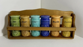 Vintage Tiki Spice Rack Westwood Tiki Japan set of 6 spice jars and rack - £55.95 GBP