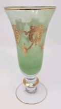 Interglass Italy Hand Blown Crystal Glass Water Wine Goblet Flutes 24 KT... - $29.99