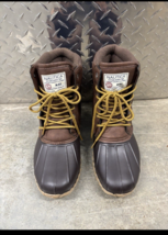 Nautica Duck Boots Mens US 11 Brown High Rise Lace Up Fleece Lined;Pre-o... - $17.81