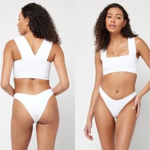 L*Space Swimwear White Cabana High Leg Seamless Bikini Bottom (S) Nwt $84 - £67.14 GBP