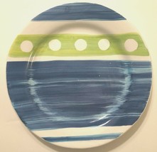 Retired Pottery Barn Blue Ocean 11.5&quot; Ceramic Stoneware Glossy Dinner Plate - $11.23