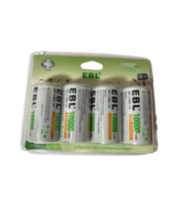 EBL D Size NI-MH Rechargeable Batteries 4 Pack NEW SEALED, FREE SHIPPING! - $25.69