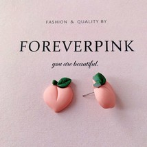 Cute Fruit Strawberry Stud Earrings for Women Sweet Summer Korean Banana Peach G - £7.24 GBP