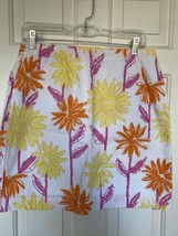 Lilly Pulitzer Vintage White Label Mini Skirt Floral Multi Color Daisy 8 - £22.51 GBP