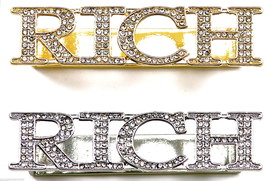 RICH Ring with Crystal Rhinestones 2 to 3 Finger New Back Plate Design - £21.87 GBP