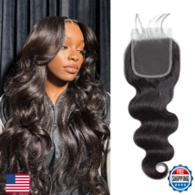 4x4 Lace Closure Human Hair Body Wave HD Lace Closure 14 Inch Free Part ... - $43.00