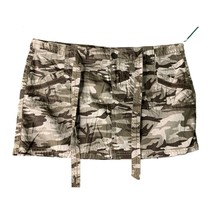 New Vanity Womens Size 13 Brown Camo Belted Short  Mini Skirt - £10.25 GBP