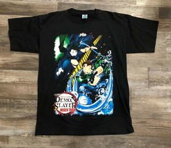 Vintage Thessh Adult 2XL Demon Slayer Mugen Train the Movie Black T Shirt - £37.85 GBP