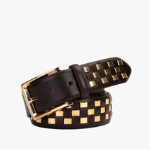 The Mackenzie Black & Gold Woven Leather Belt image 3