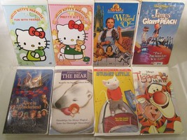 Lot Of 8 Vhs Kids Cartoons Wizard Oz James Peach Stuart Little Hello Kitty [10A3 - £21.30 GBP