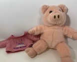 Animaland Nanco 2010 plush pink pig with happy birthday sweater 15&quot; soft... - $9.89