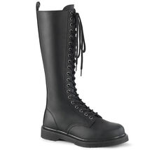 SALE DEMONIA BOLT400/BVL Mens Goth Military Combat Knee High Black Boots 6 - €56,46 EUR