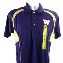 Washington Huskies Polo Shirt Men S Purple Gold Performance Sport Champion Elite - £14.75 GBP