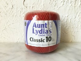 Aunt Lydia&#39;s Classic 10 Size Cotton Crochet Thread - One Ball Color Victory Red - £5.27 GBP