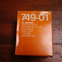 Box of 12 NEW Vtg EL MARKO Flair 749-01 ORANGE Ink Watercolor Washable M... - $59.39