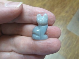 y-cat-si-510) gray Agate Sit KITTY CAT gemstone gem cats STONE carving k... - $8.59