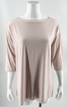J Jill Luxe Supima Pleat Back Tunic Top Sz M Tall Blush Pink Half Sleeve Shirt - £23.74 GBP