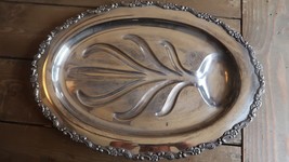 Silverplate Rogers Platter Provincial Pattern 18.25 x 13.5 inches - £11.36 GBP
