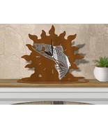 15.5in W Fishing Theme Sunrise Shelf or Mantel Clock - Jumping Trout - $109.00