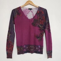 Etro Cashmere Silk V Neck Sweater Top Size 44 Medium - £104.39 GBP