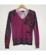 Etro Cashmere Silk V Neck Sweater Top Size 44 Medium - £105.91 GBP