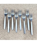 8 Oneida SATIN SHASTA Frosted Hdl w/ Glossy Stainless USA Flatware SALAD... - $46.18 CAD
