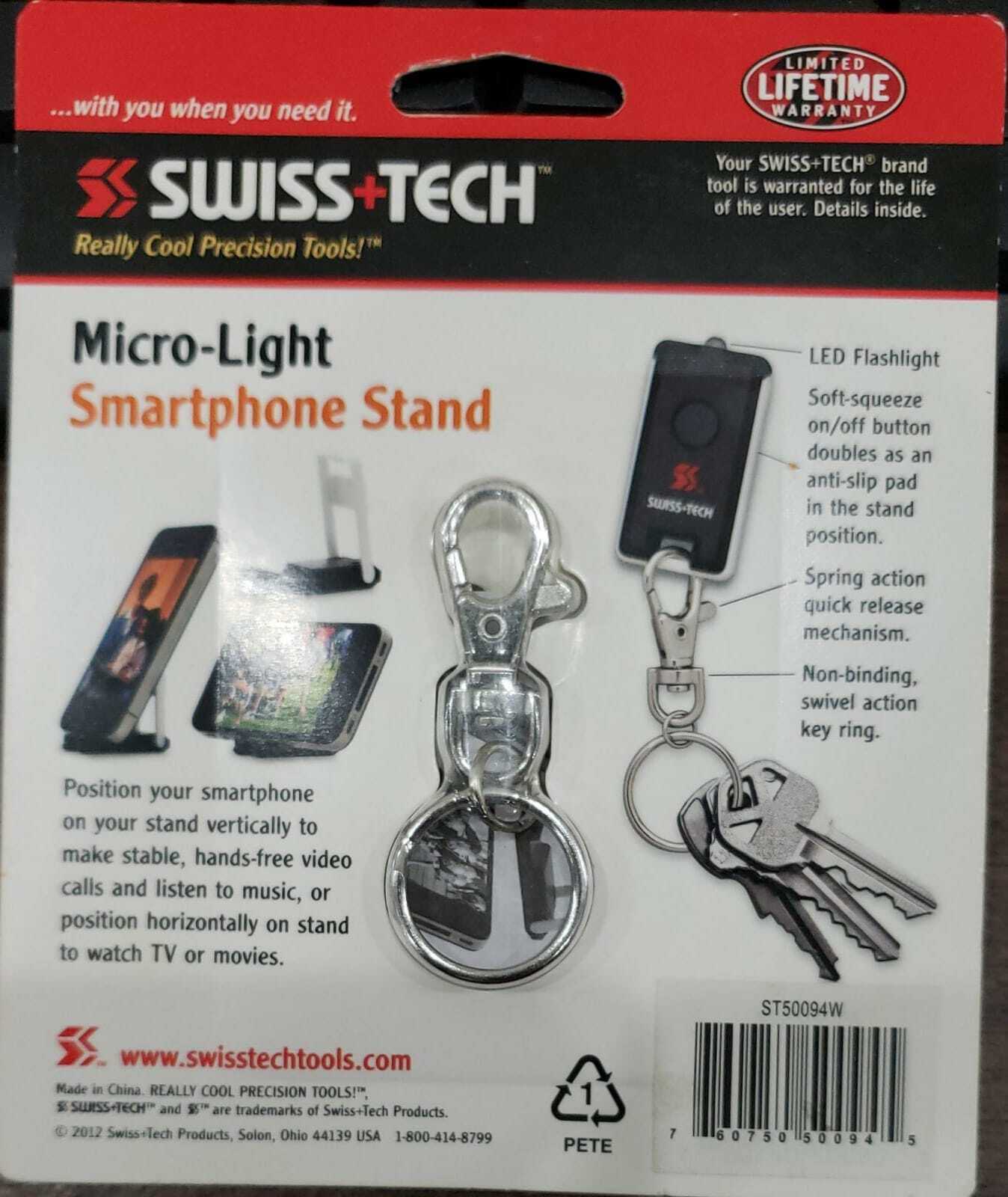 Swiss+Tech Universal Mobile Smartphone/Cell Phone Stand with LED Flashlight Key Item image 2