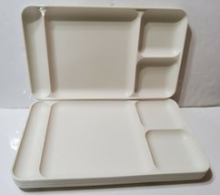 Tupperware Vintage 4 Piece Divided Dinner Lunch Trays Cream 1535-3 9x15   - £20.21 GBP
