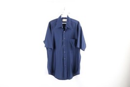 Vtg 60s Streetwear Mens 16 Knit Disco Dance Collared Short Sleeve Button Shirt - £55.04 GBP