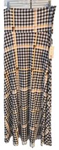 NEW 2.0 LuLaRoe Medium White Brown Tan Plaid Knit Maxi Skirt/Strapless Dress - £34.91 GBP