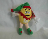 M Ms Yellow Elf Plush Toy Doll Christmas Ornament 6 Inches Tall - $5.99