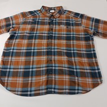 Columbia AM1523 Men's XL Cornell Woods Orange Plaid Flannel Long Sleeve Shirt image 7