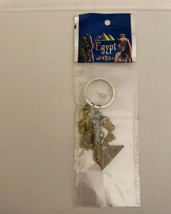 Egypt Keychain Key Chain With Charms Pyramid Nefertiti Cat And More - $10.00